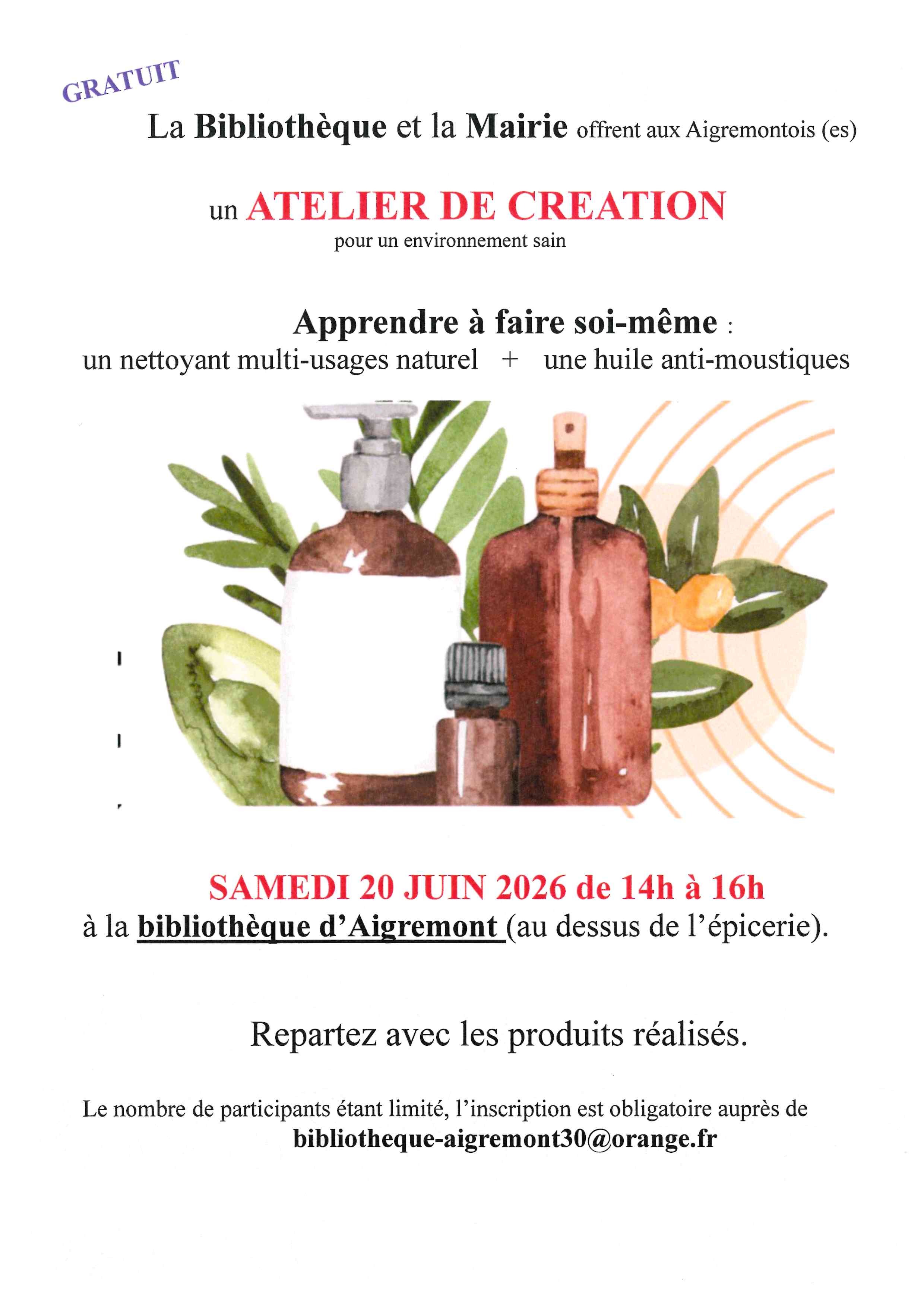 ATELIER CREATION BIBLIOTHEQUE 20 JUIN 2026